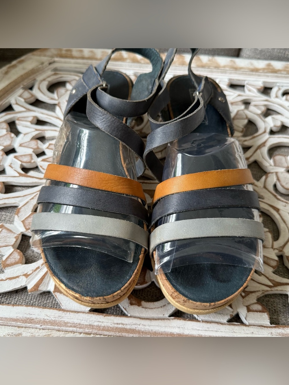 PIKOLINOS Tan & Gray Multi-Strap Sandals shoes Women’s 41 10